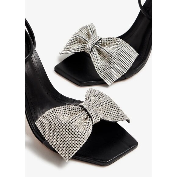 Schutz Mila Sandals in Black 8.5 New with Box Womens Crystal High Heels - Picture 5 of 16